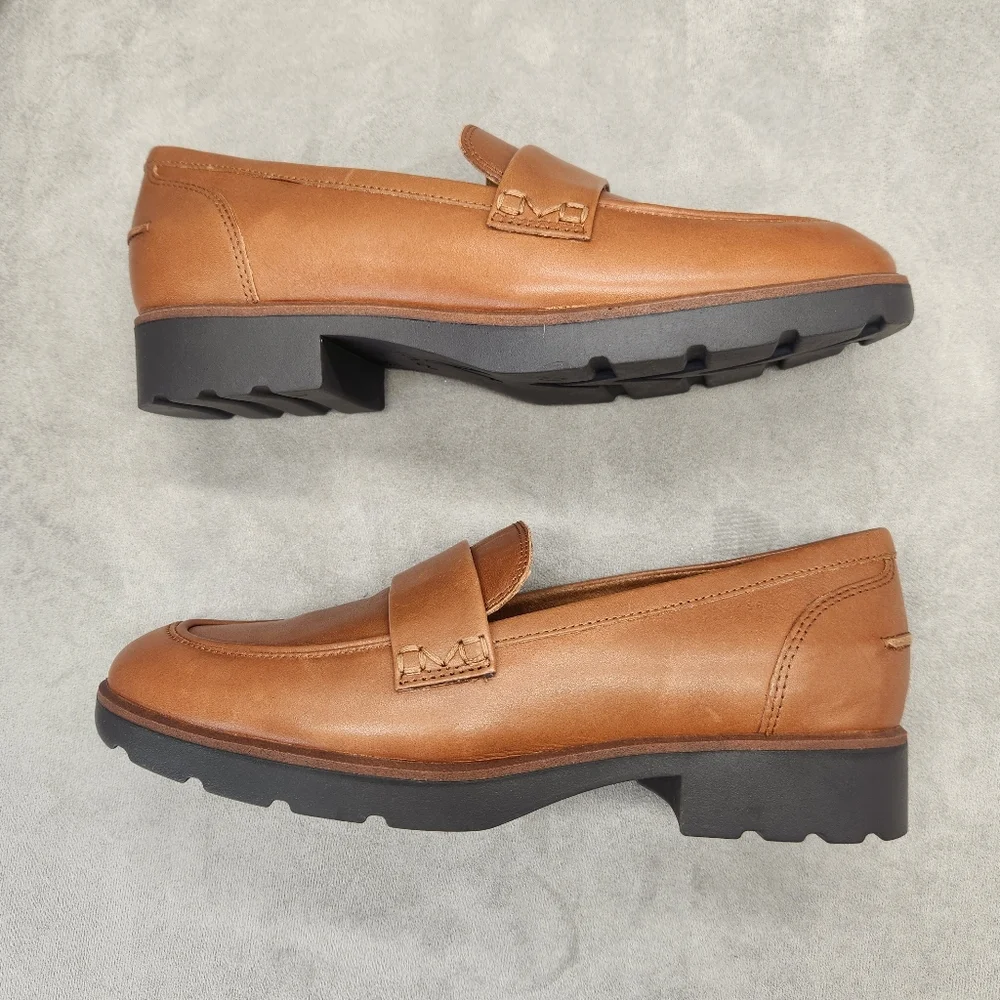 Vionic Dress Loafers 10 Brown Leather Cleo Classic Comfort Arch Support New $160 - Picture 4 of 13